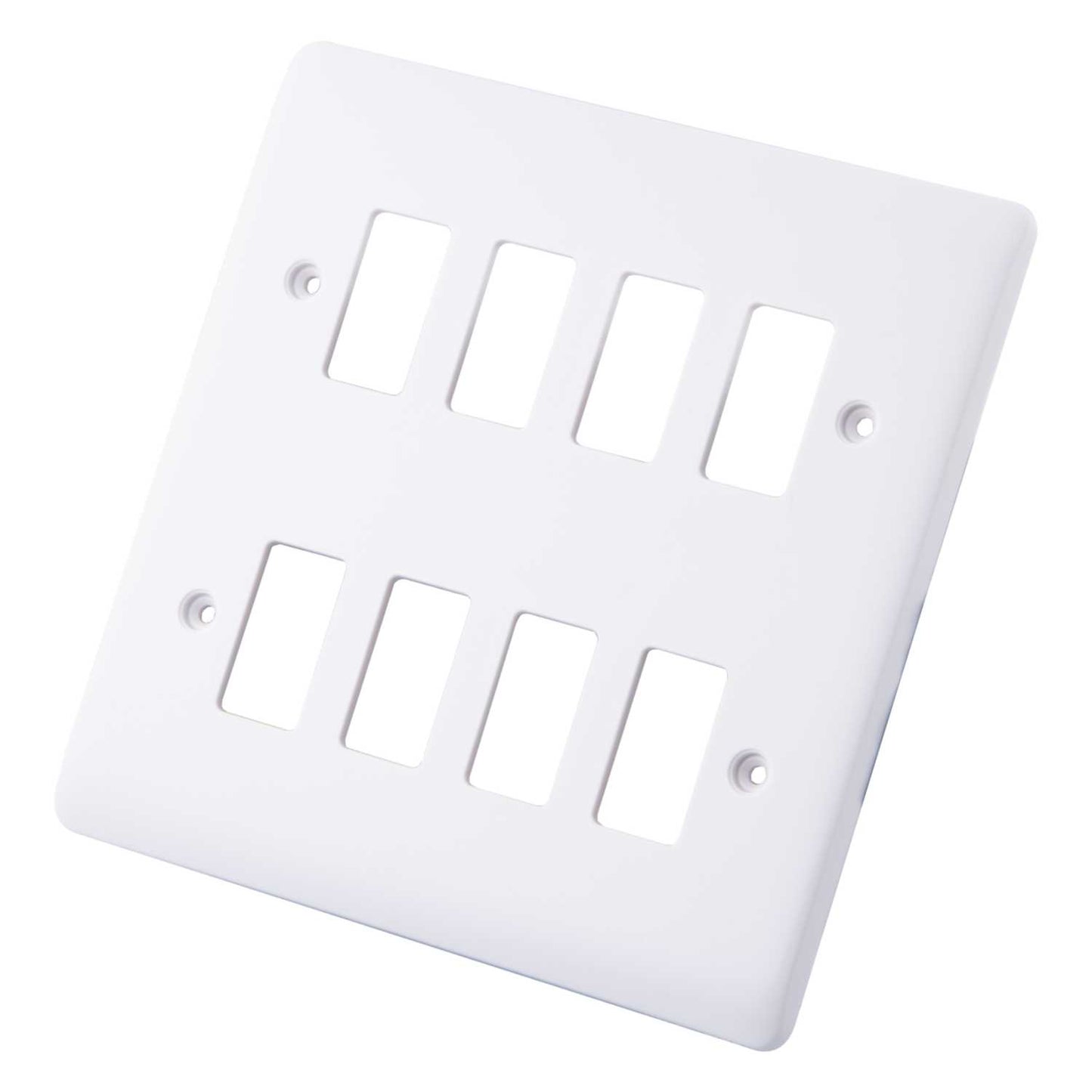 M2 Slimline 8 Gang Grid Front Plate