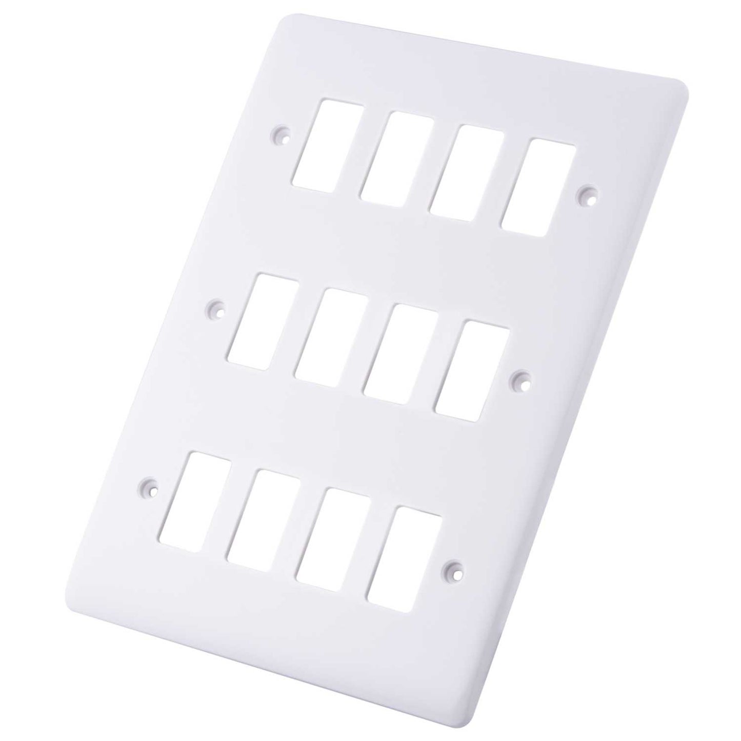 M2 Slimline 12 Gang Grid Front Plate