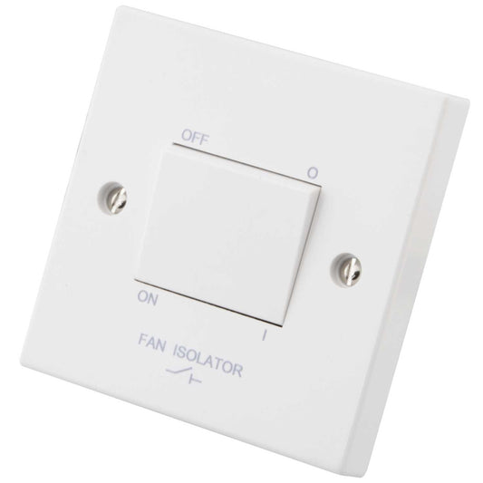 M2 Square 6A Triple Pole Fan Isolator White