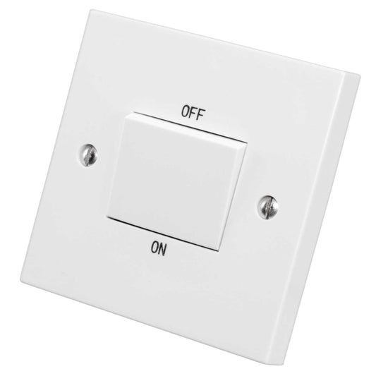 M2 Square 10A Triple Pole Fan Isolator Switch White