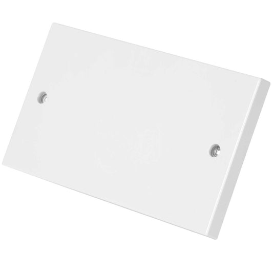 M2 Square 2 Gang Blank Plate White