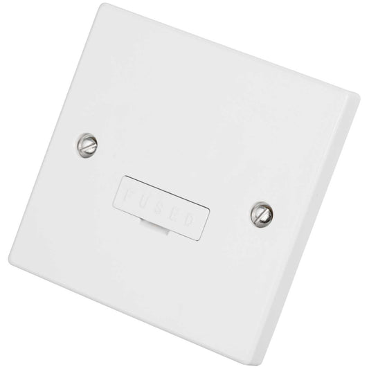 M2 Square 13A Unswitched Fused Spur with Flex Outlet White