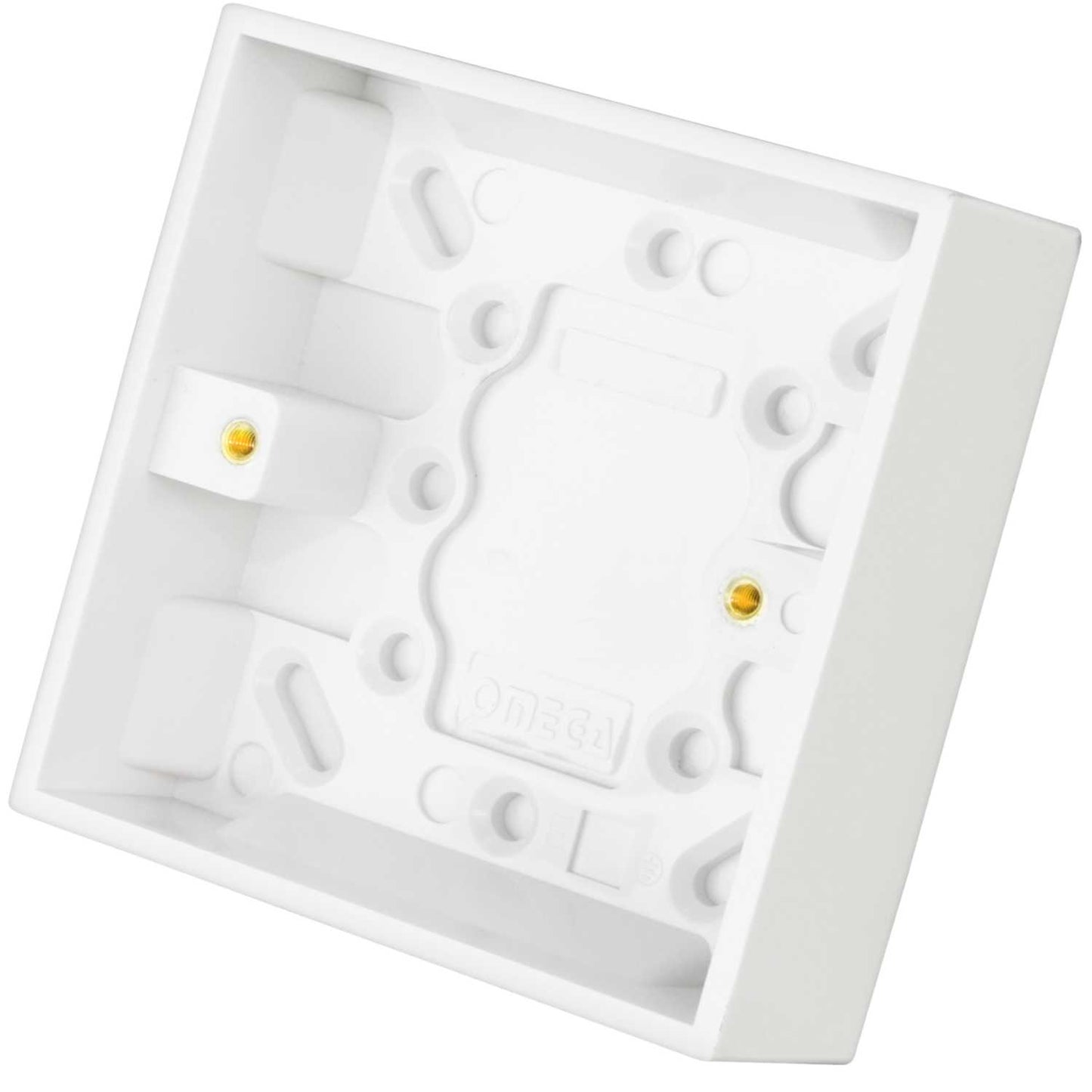 M2 Square 1 Gang 25mm Pattress Back Box White