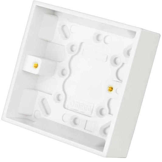 M2 Square 1 Gang 25mm Pattress Back Box White