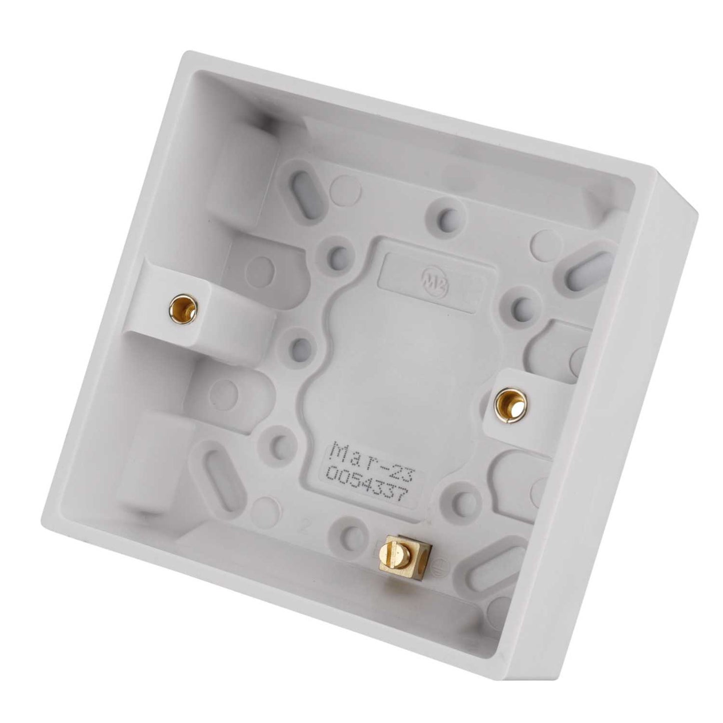 M2 Square 1 Gang 35mm Pattress Back Box White