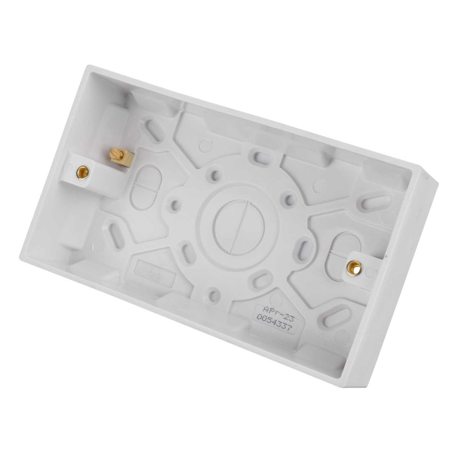 M2 Square 2 Gang 35mm Pattress Back Box White