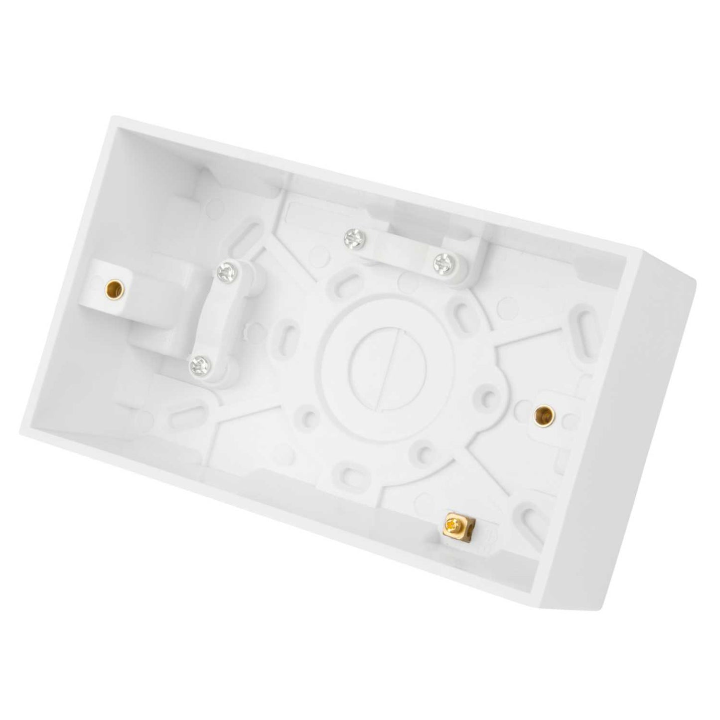 M2 Square 2 Gang 47mm Pattress Back Box White