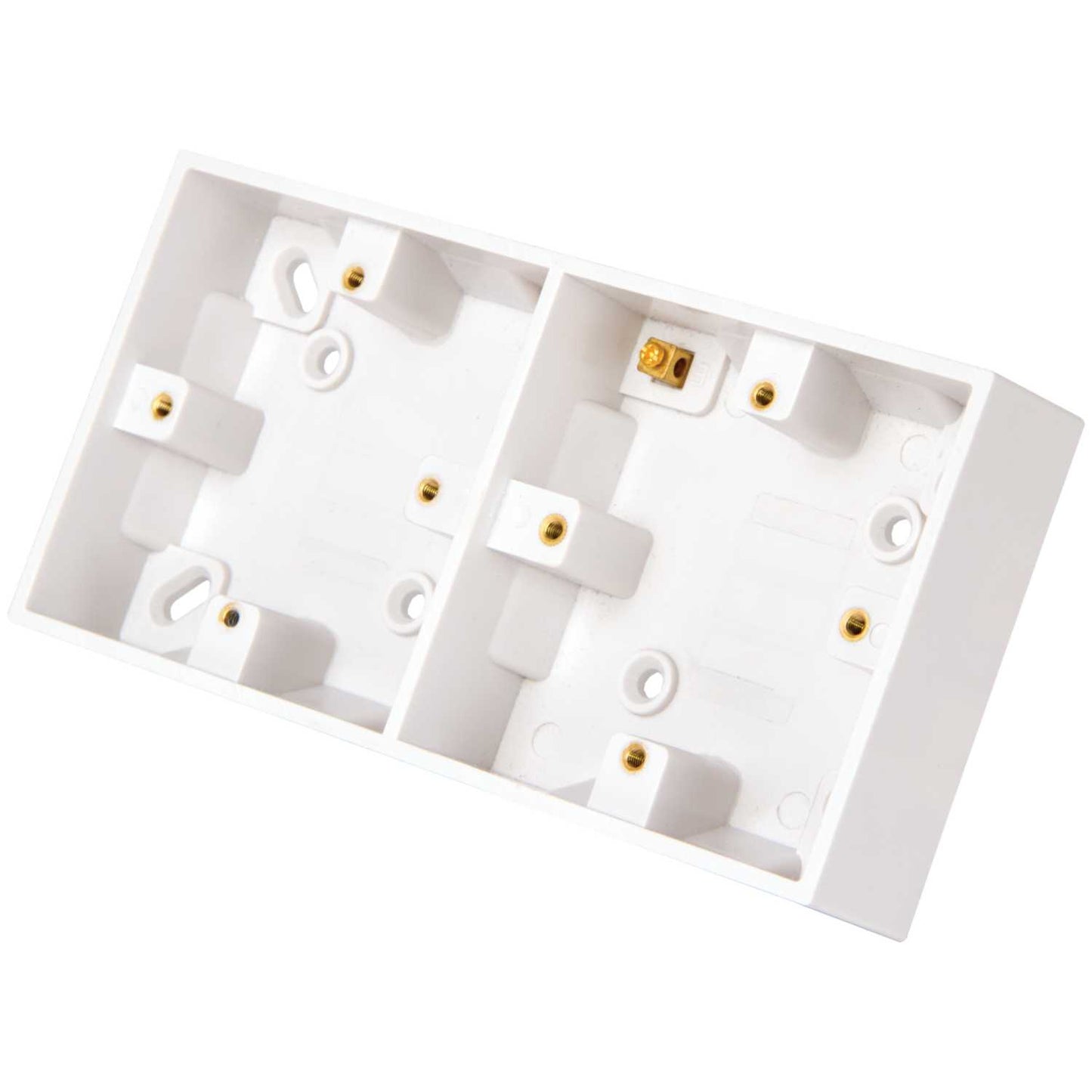 M2 Square 2 Gang 25mm Dual Pattress Back Box White