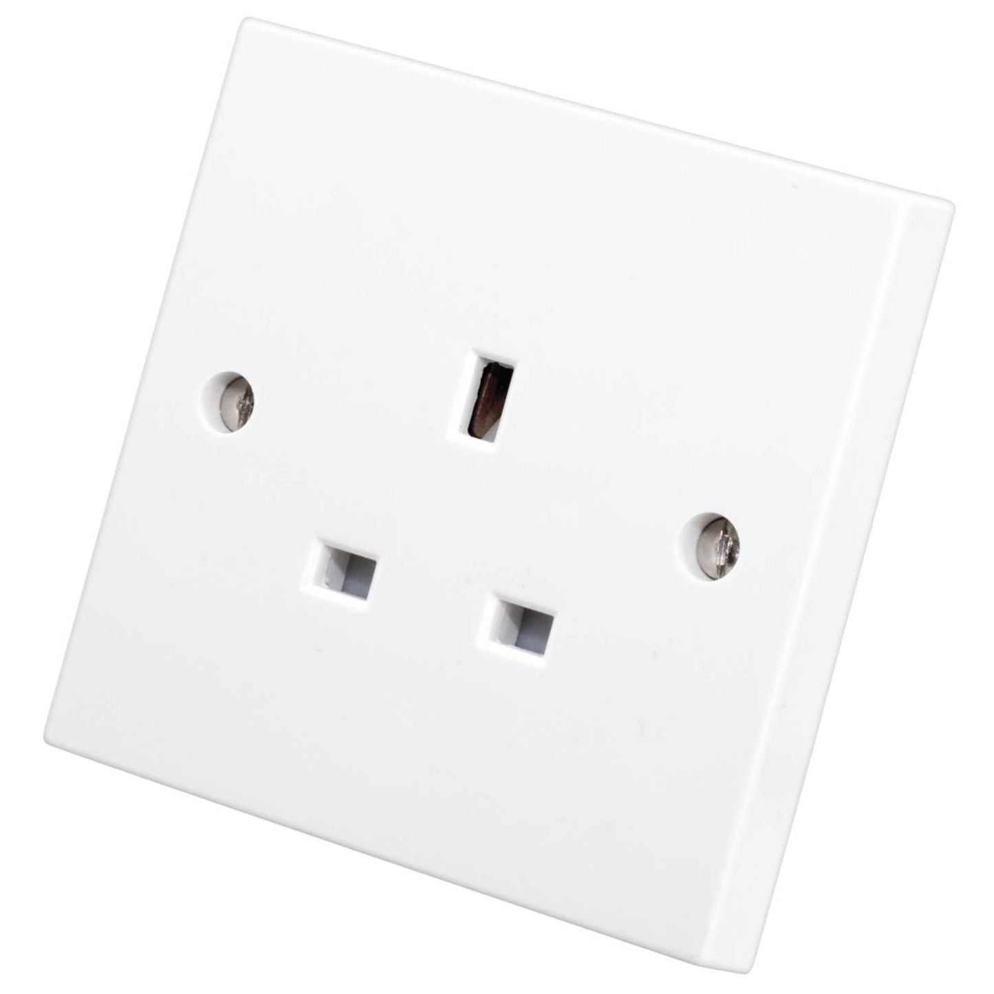 M2 Square 13A 1 Gang Unswitched Socket White