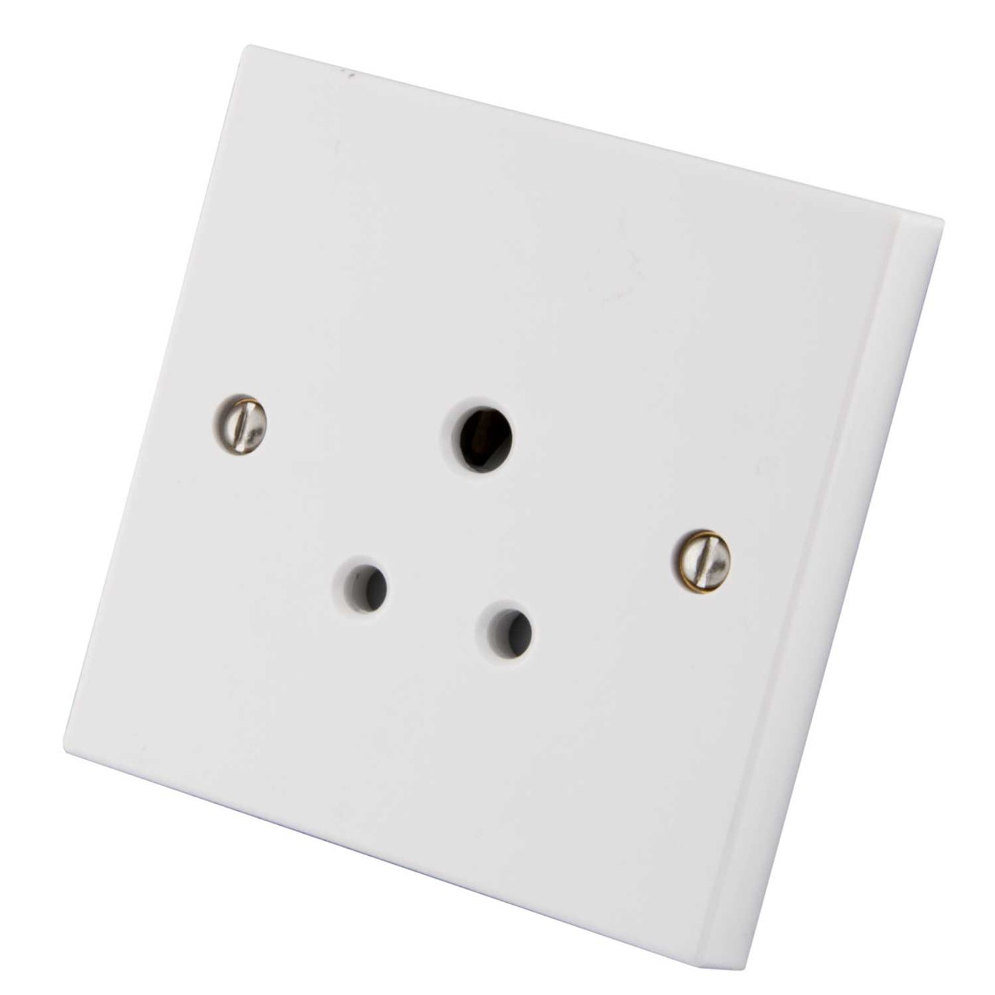 M2 Square 5A 1 Gang Unswitched Socket White