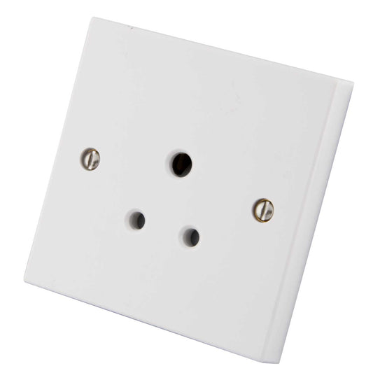 M2 Square 5A 1 Gang Unswitched Socket White