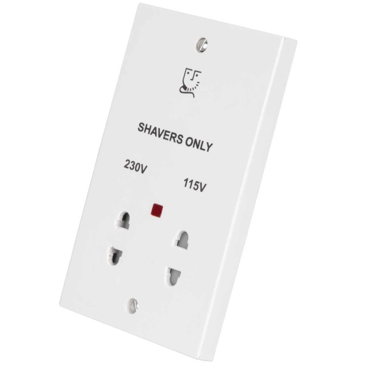 M2 Square Dual Voltage Shaver Socket White