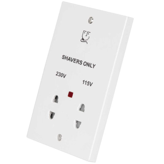 M2 Square Dual Voltage Shaver Socket White