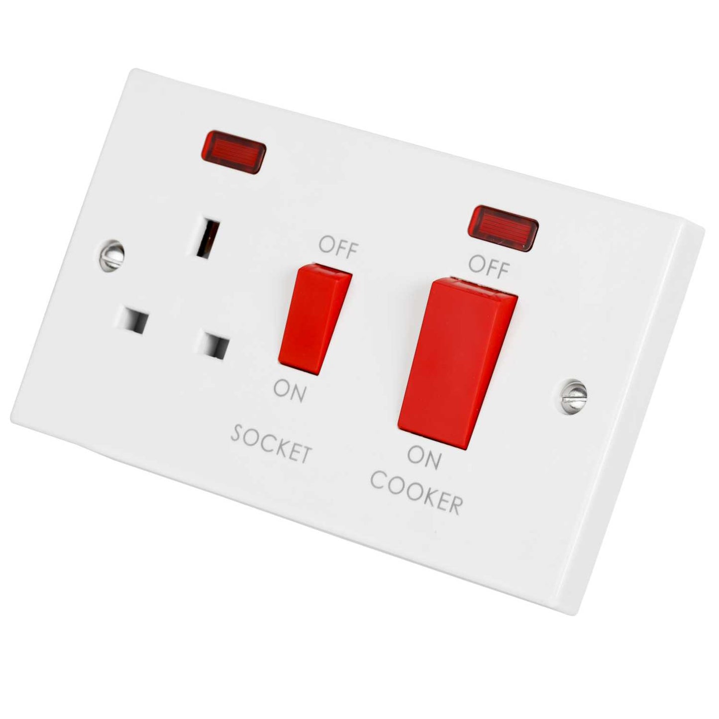M2 Square 45A DP Cooker Control Unit with Neon White