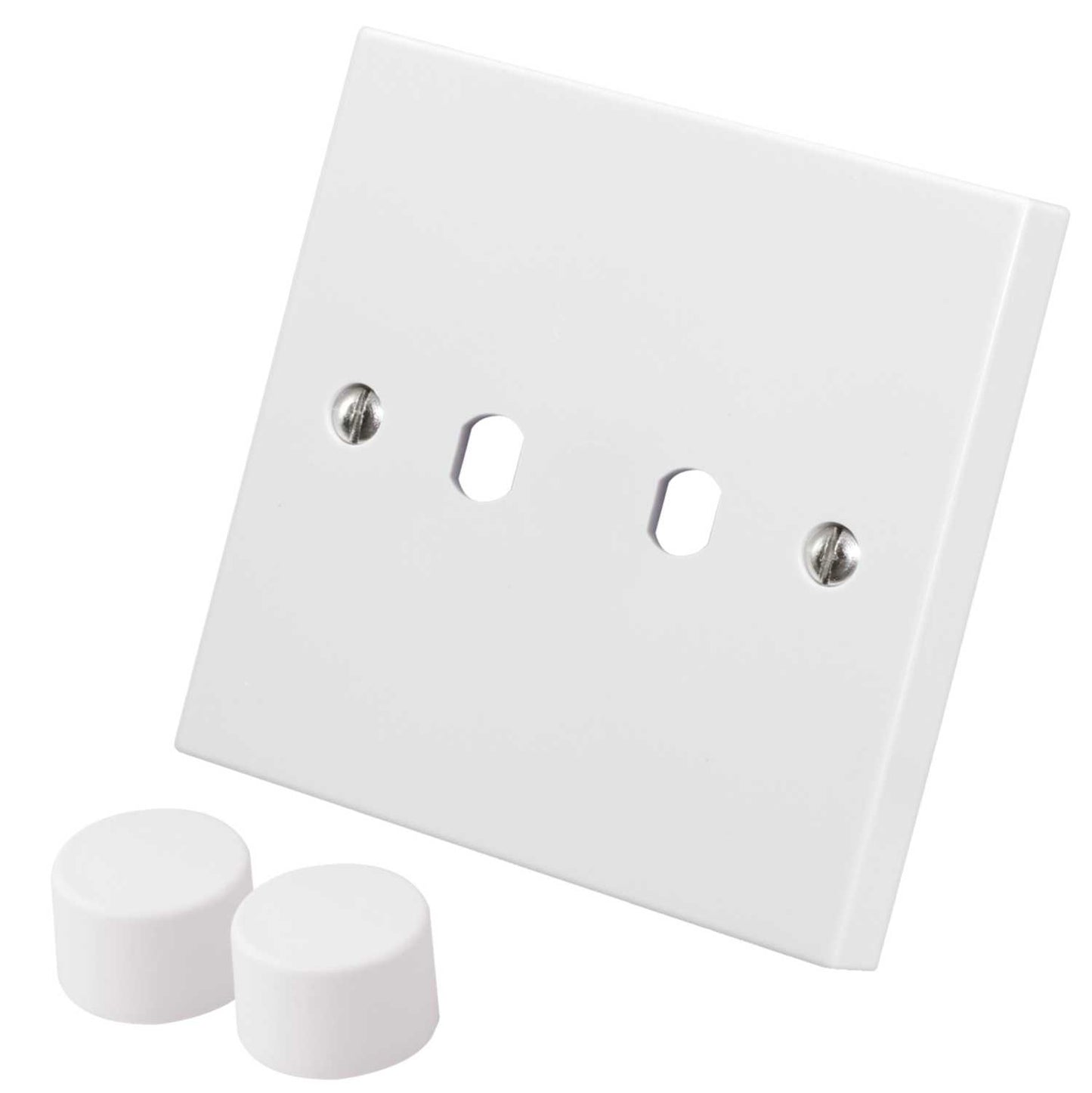 M2 Square 2 Gang Dimmer Switch Plate Kit White