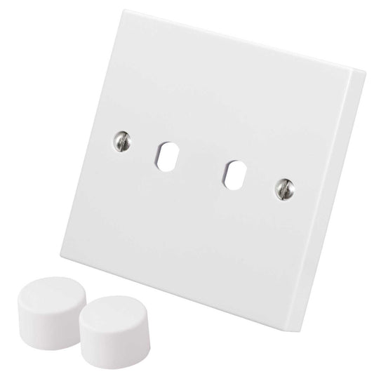 M2 Square 2 Gang Dimmer Switch Plate Kit White