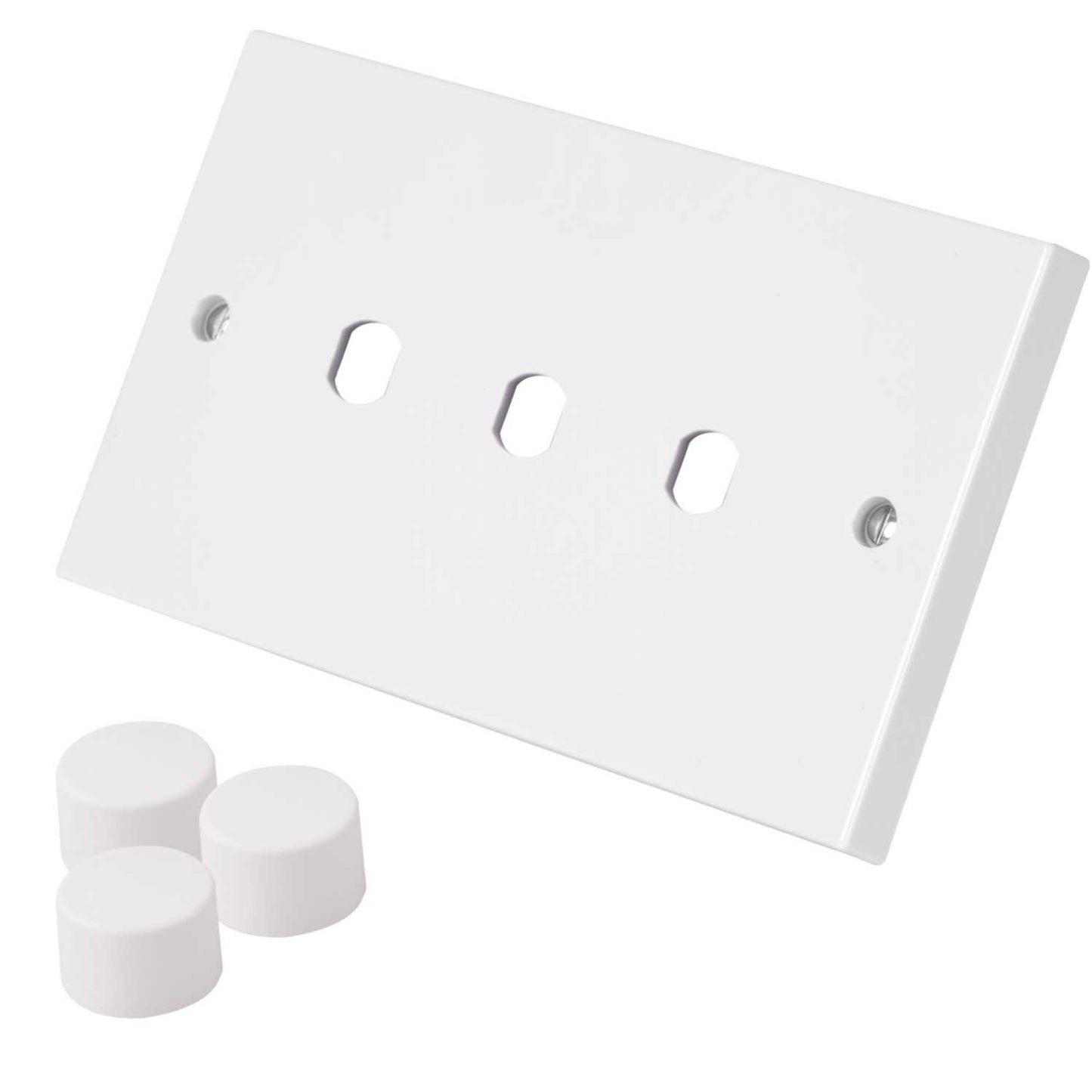 M2 Square 3 Gang Dimmer Switch Plate Kit White