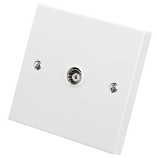 M2 Square 1 Gang Coaxial Socket White