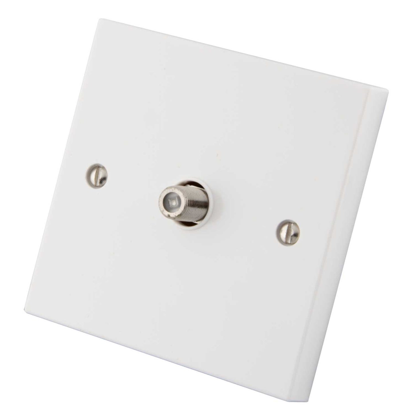 M2 Square 1 Gang Satellite Socket White