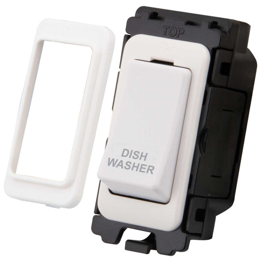 M2 Grid 20A Double Pole Grid Switch marked Dish Washer
