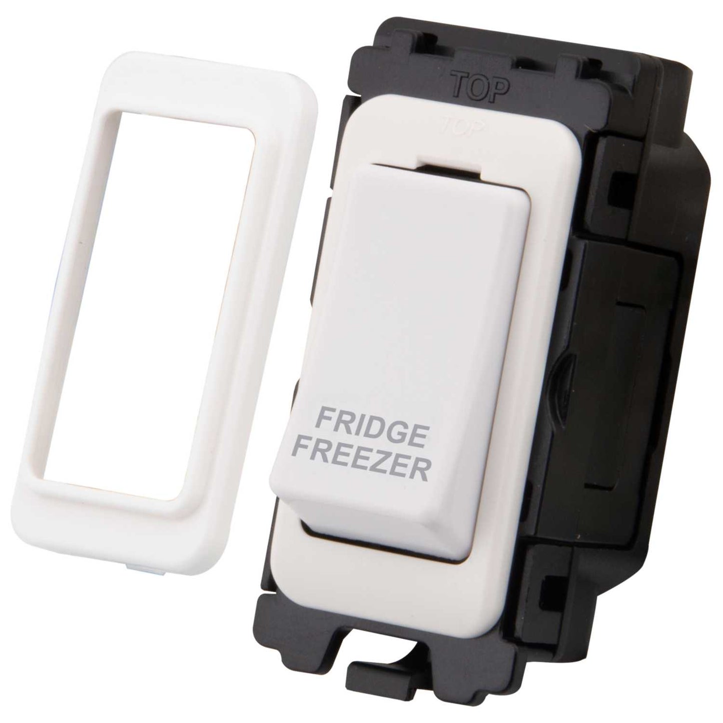 M2 Grid 20A Double Pole Grid Switch marked Fridge Freezer