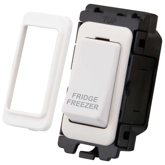 M2 Grid 20A Double Pole Grid Switch marked Fridge Freezer