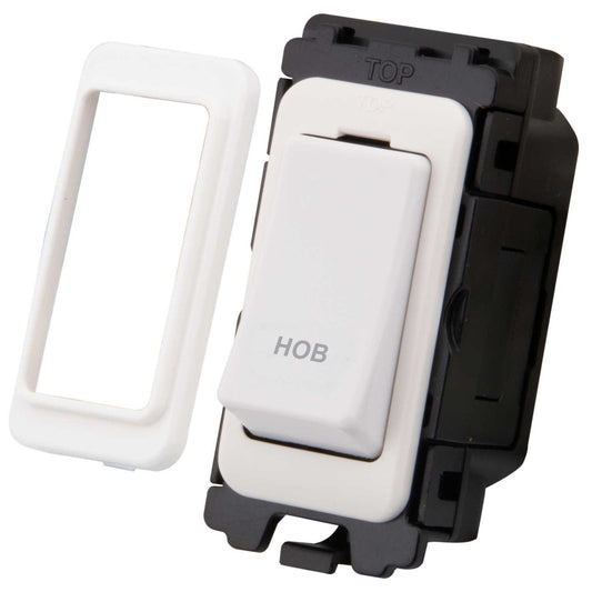 M2 Grid 20A Double Pole Grid Switch marked Hob