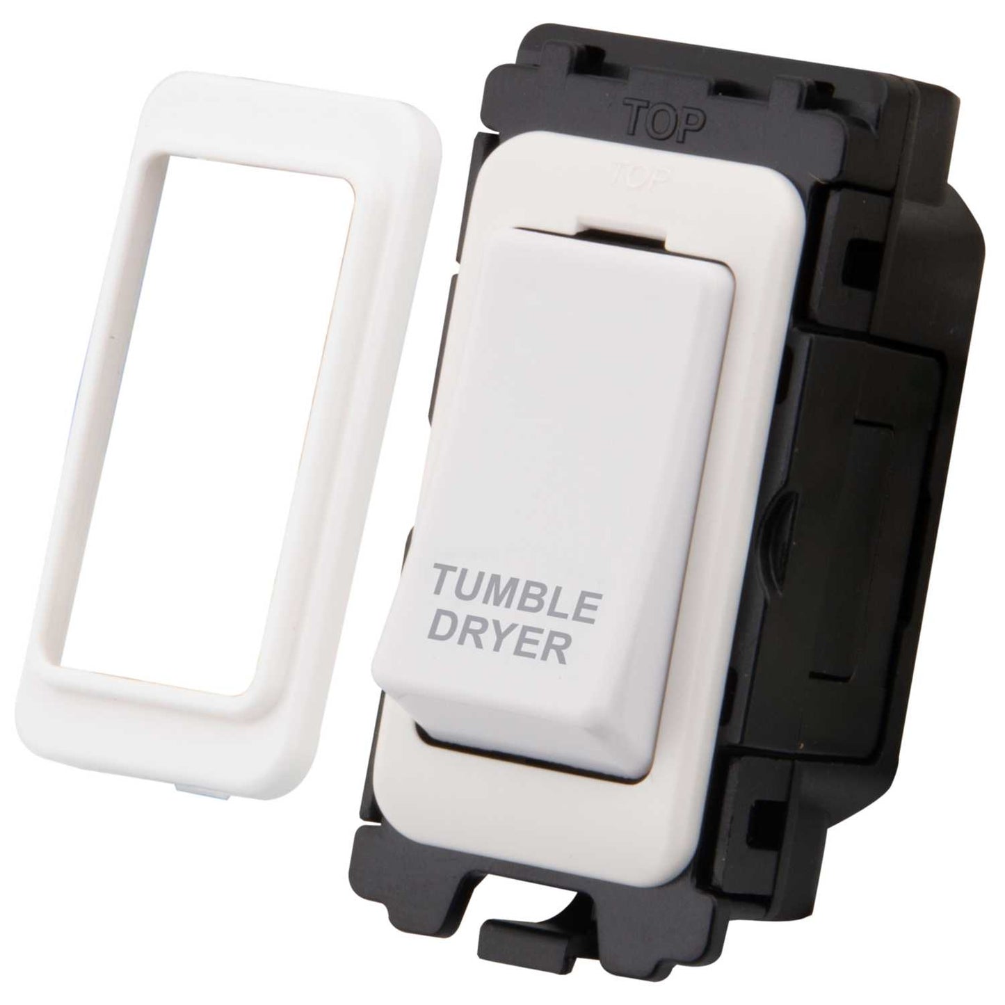 M2 Grid 20A Double Pole Grid Switch marked Tumble Dryer