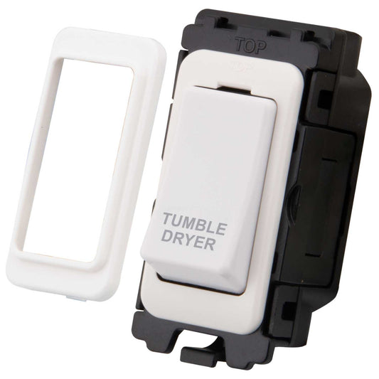 M2 Grid 20A Double Pole Grid Switch marked Tumble Dryer