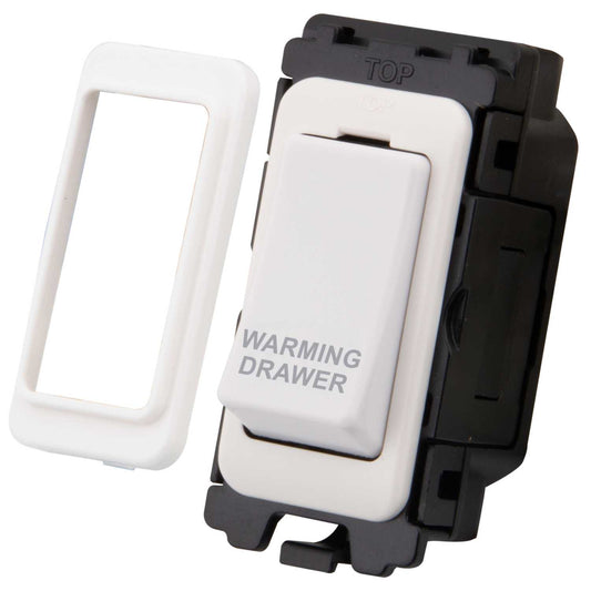 M2 Grid 20A Double Pole Grid Switch marked Warming Drawer