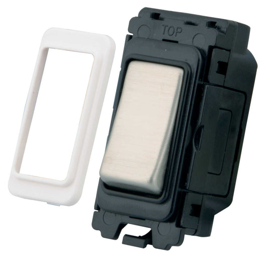 M2 Grid 20AX Intermediate Grid Switch Brushed Stainless Steel