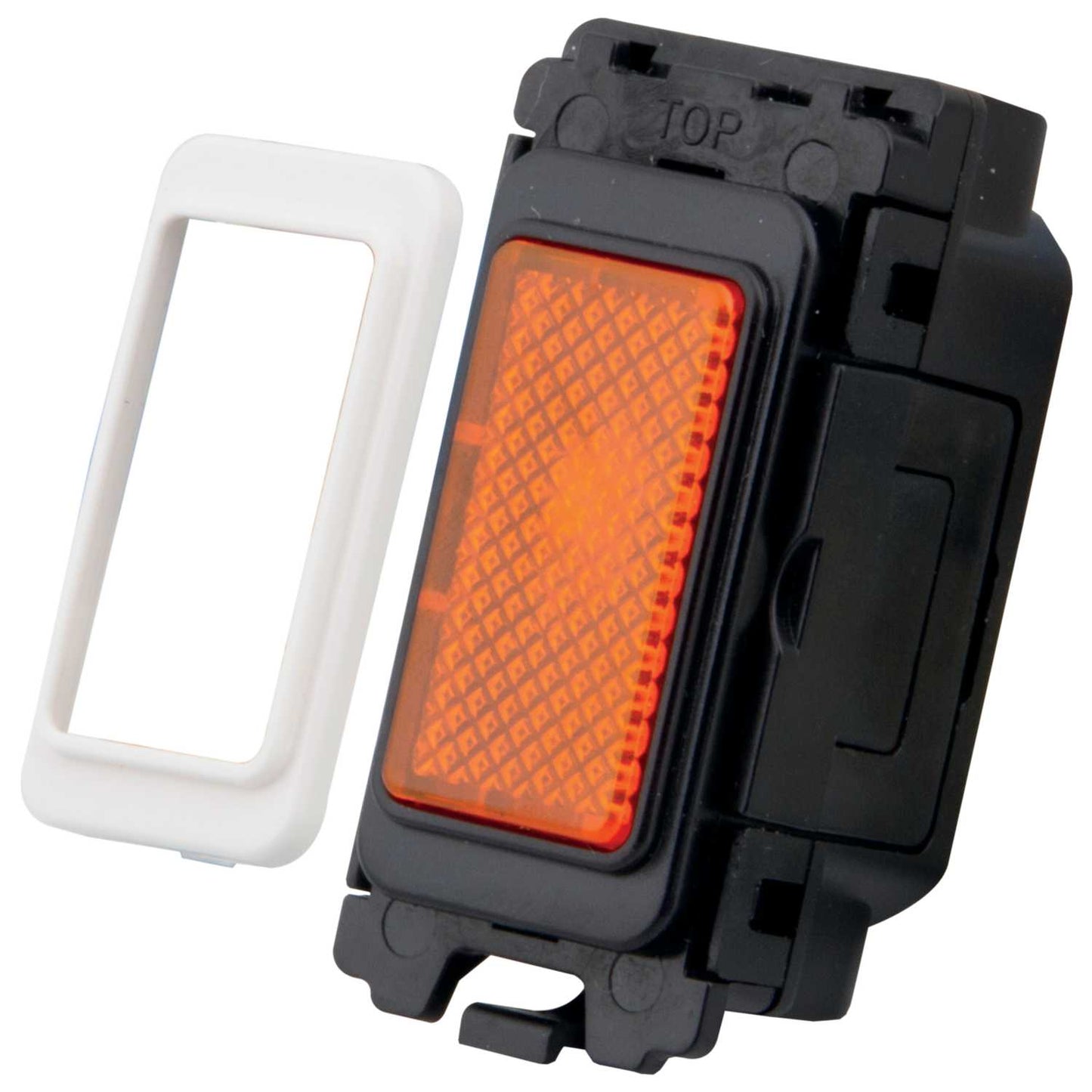 M2 Grid Amber Neon Indicator Brushed Stainless Steel