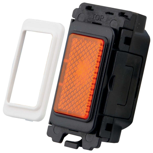 M2 Grid Amber Neon Indicator Brushed Stainless Steel