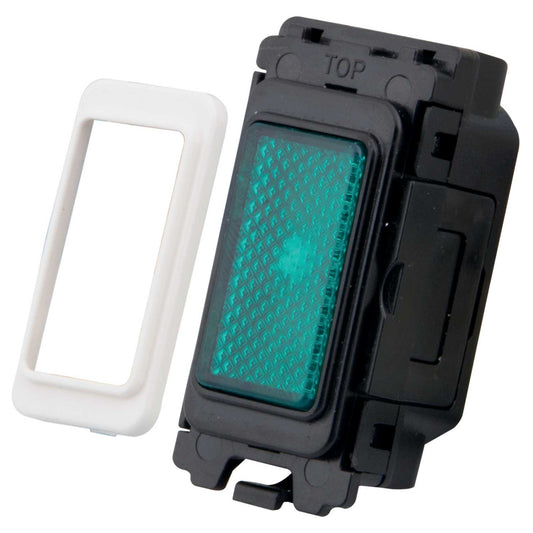 M2 Grid Green Neon Indicator Brushed Stainless Steel