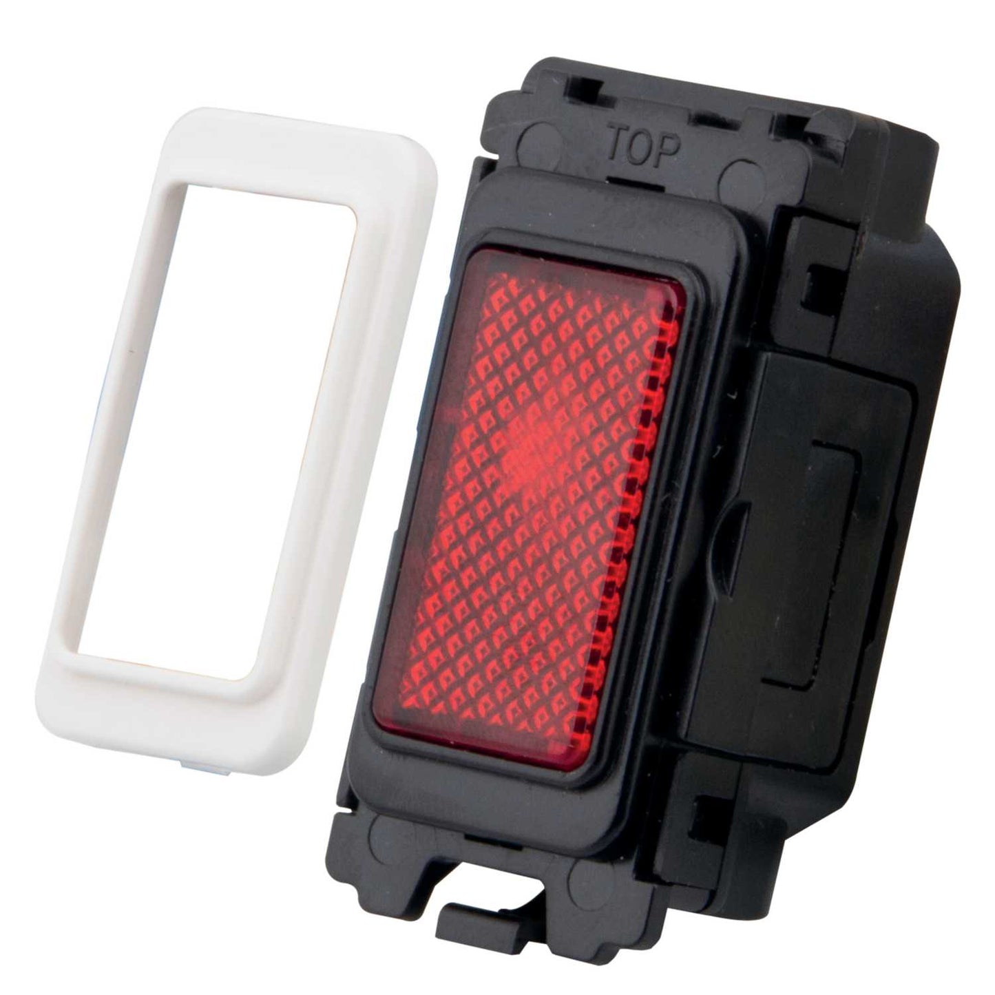 M2 Grid Red Neon Indicator Brushed Stainless Steel