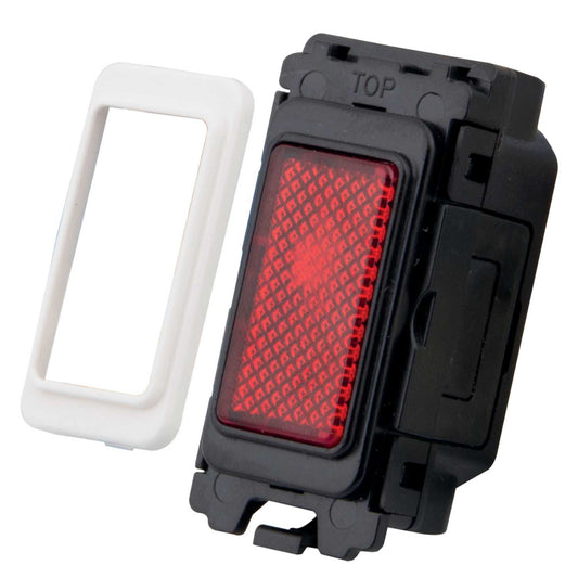 M2 Grid Red Neon Indicator Brushed Stainless Steel