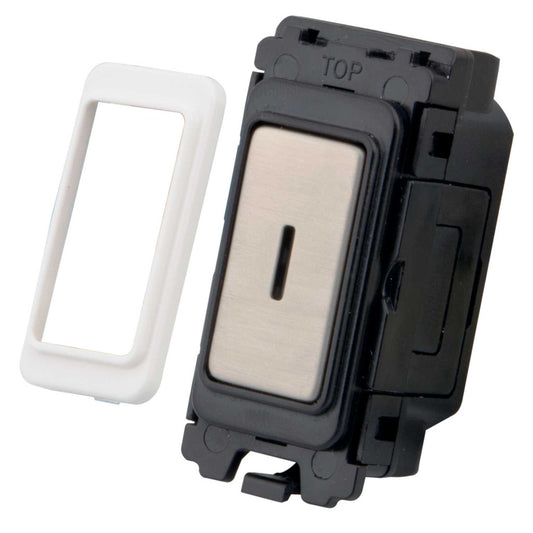 M2 Grid 20A DP 2 Way Grid Key Switch Brushed Stainless Steel