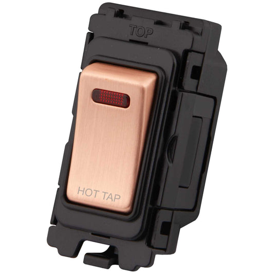 M2 Grid 20A DP Grid Switch with Neon marked Hot Tap Copper