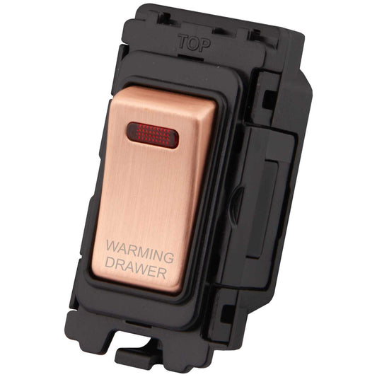 M2 Grid 20A DP Grid Switch with Neon marked Warming Drawer Copper