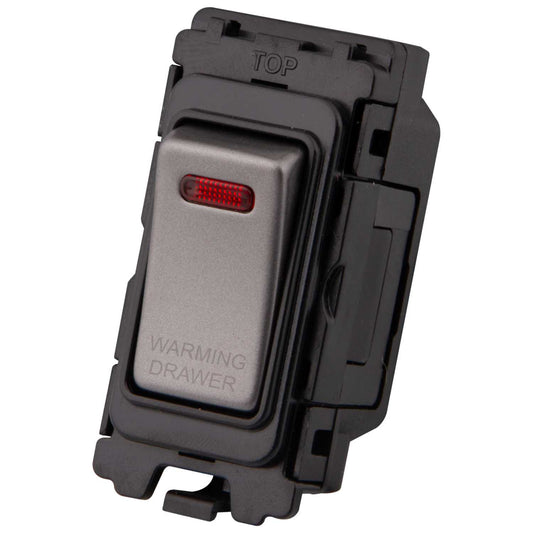 M2 Grid 20A DP Grid Switch with Neon marked Warming Drawer Gunmetal