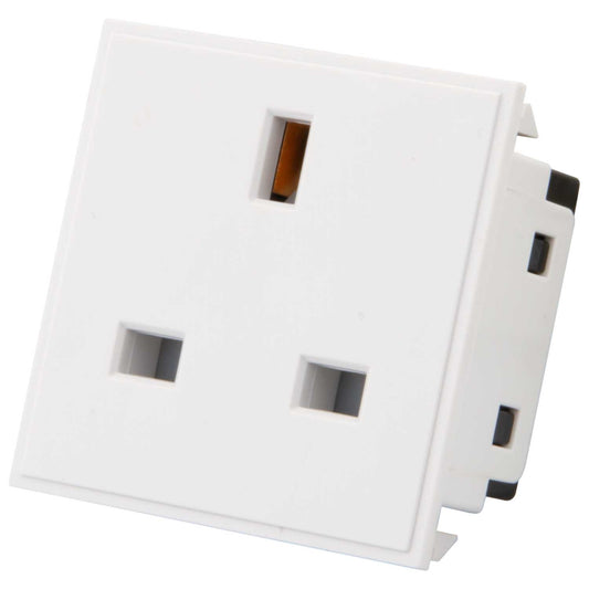 M2 Grid 13A UK Socket Euro Module White