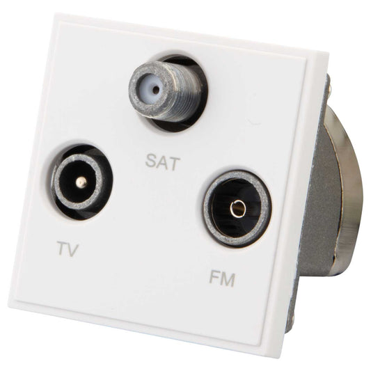 M2 Grid Television, Radio and Satellite Triplex Shielded Module White