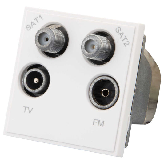 M2 Grid Quadplexer 1 x TV, 1 x FM/DAB and 2 x Satellite Euro Module White