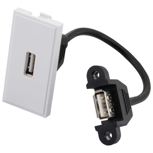 M2 Grid USB Socket Euro Module White