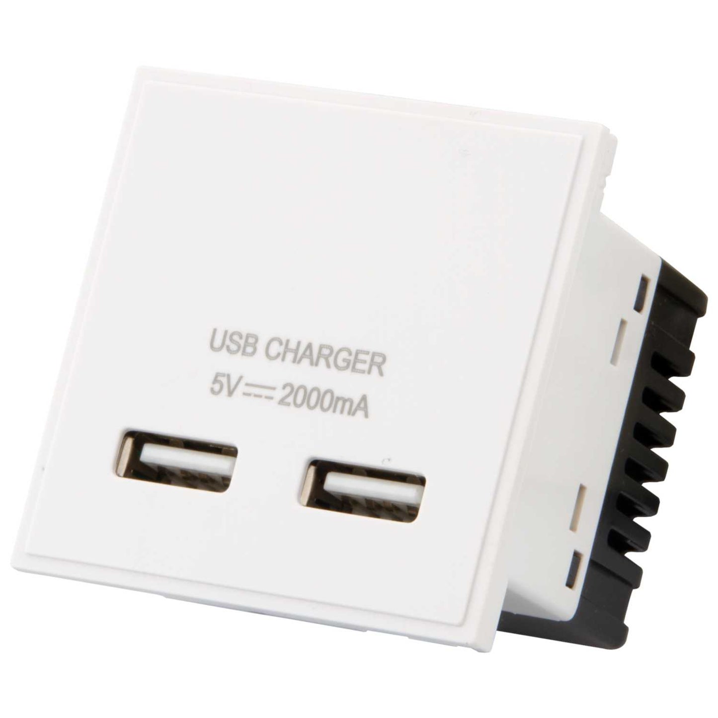 M2 Grid Dual USB Type A Charger Euro Module White