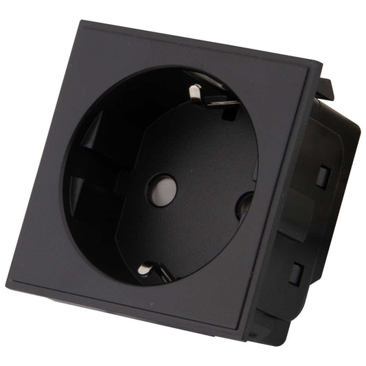 M2 Grid 16A Euro Socket Module Black