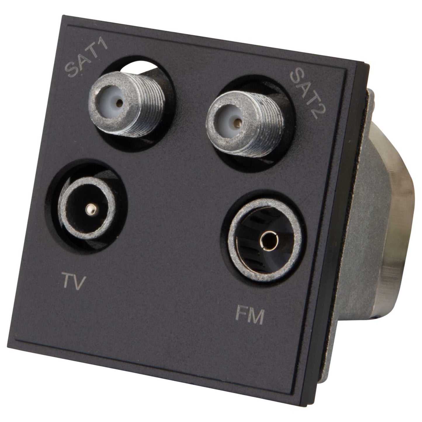 M2 Grid Quadplexer 1 x TV, 1 x FM/DAB and 2 x Satellite Euro Module Black