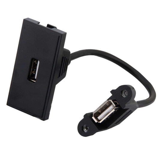 M2 Grid USB Socket Euro Module Black