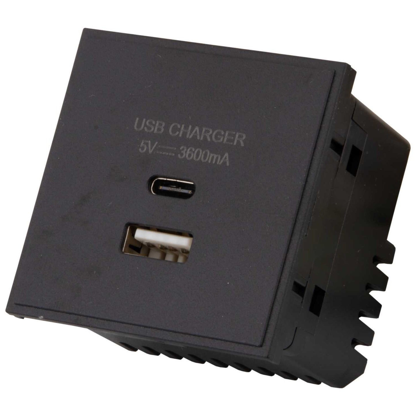 M2 Grid Dual USB Type A and C Euro Module Black