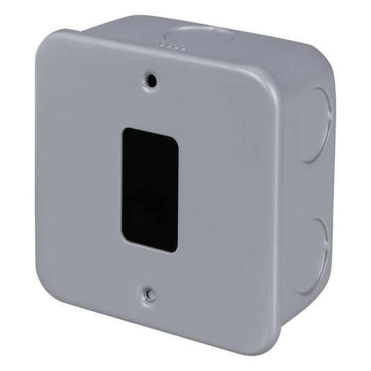 M2 Metal 1 Gang Grid Front Plate Metal Clad c/w Back Box